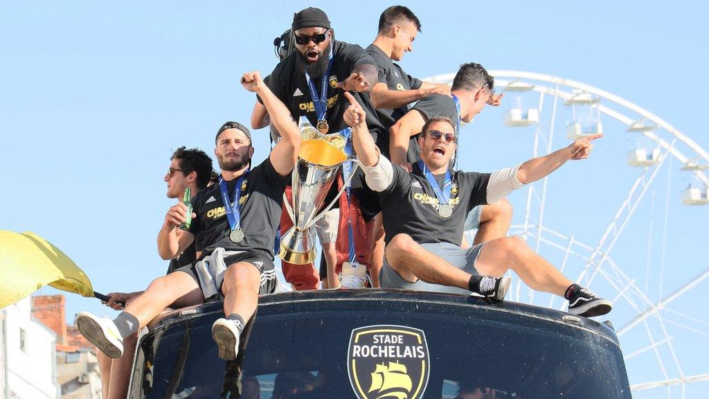 La Rochelle celebrate their Champions Cup victory in 2022