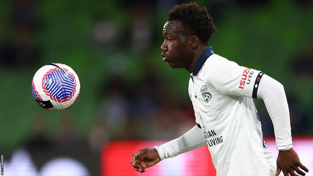 Nestory Irankunda in action for Adelaide United