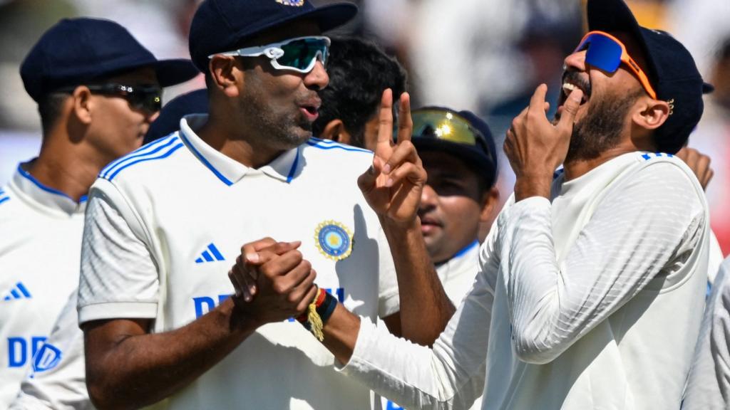 India players celebrate a wicket