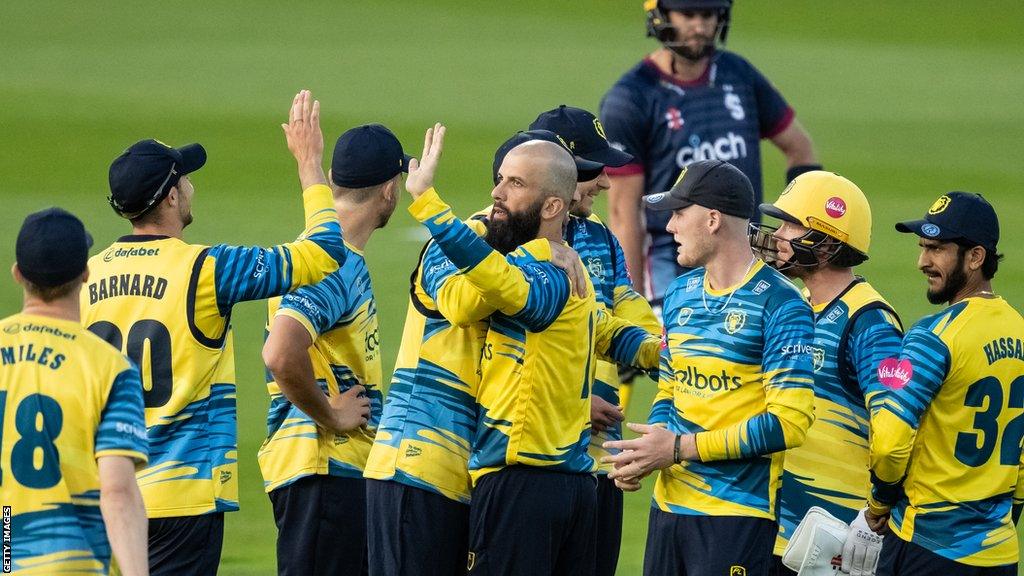 Moeen Ali in action for Birmingham Bears against Northamptonshire Steelbacks