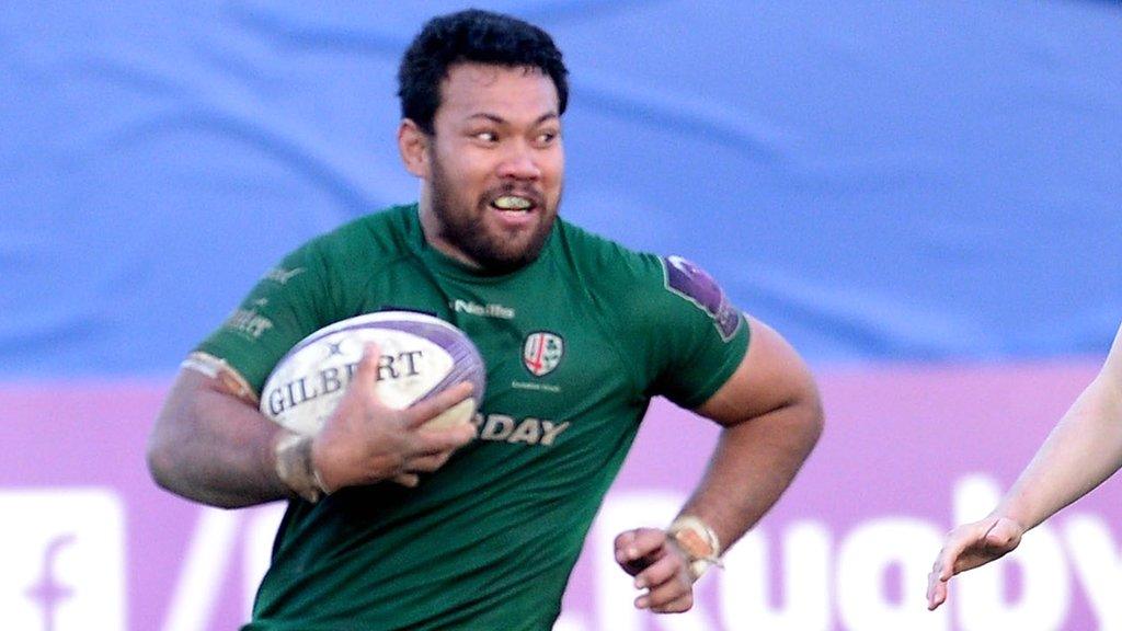 Ofisa Treviranus scores for London Irish against Rovigo