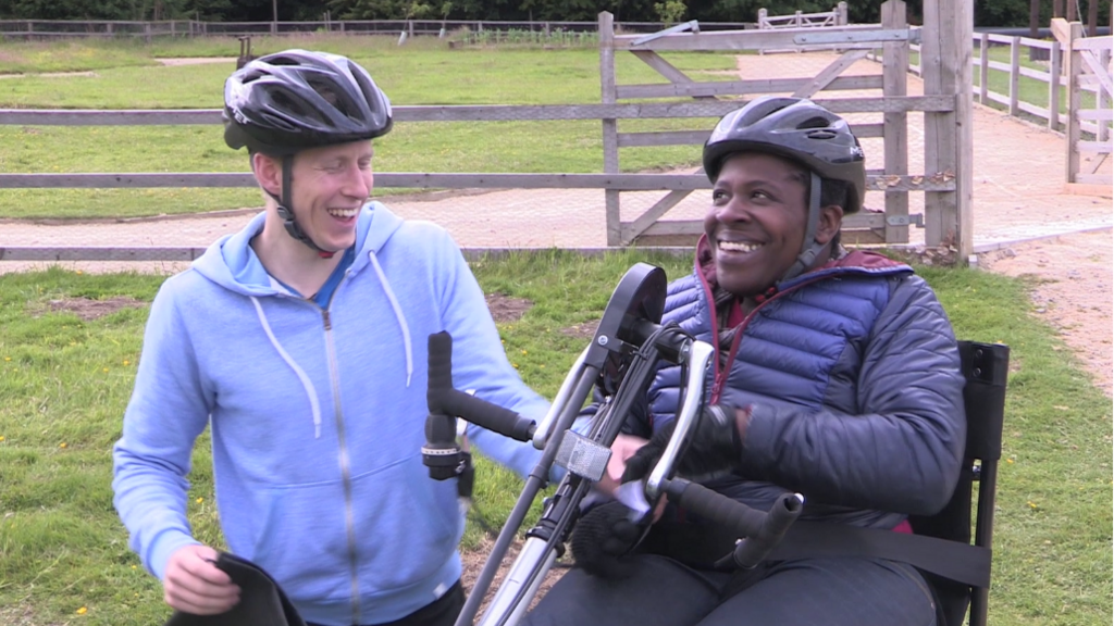 Ross and Goz try out cycling