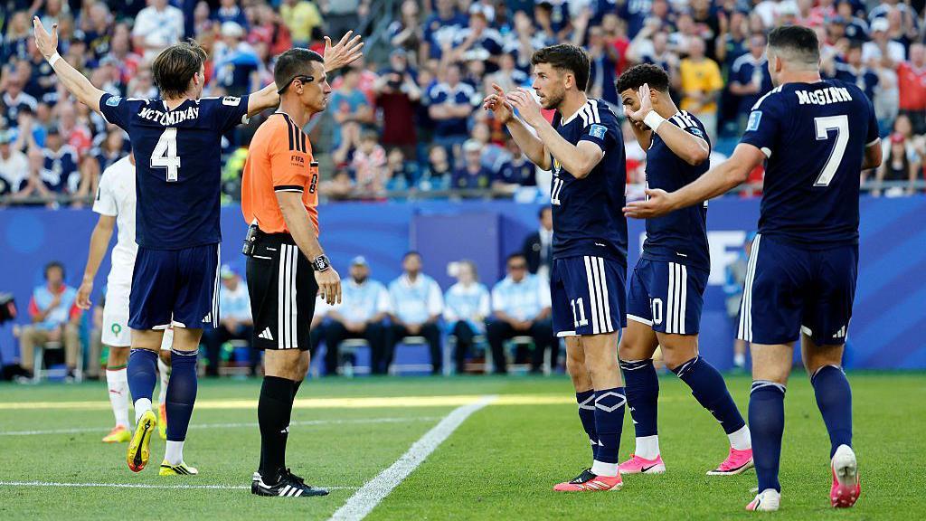 Scotland appeal for a penalty against Morocco
