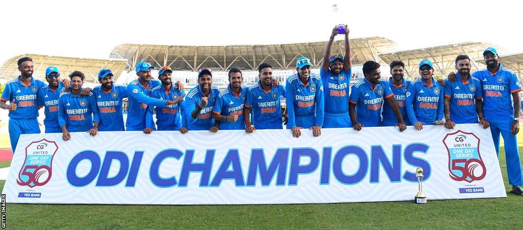 India with the ODI series trophy