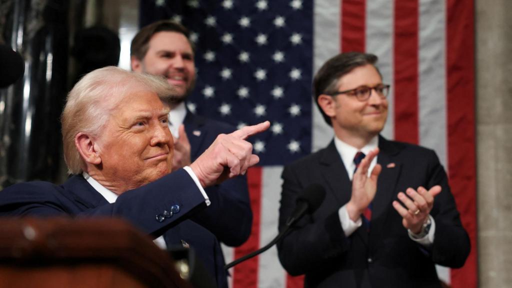 U.S. President Donald Trump arrives to address a joint session of Congress at the U.S. Capitol 