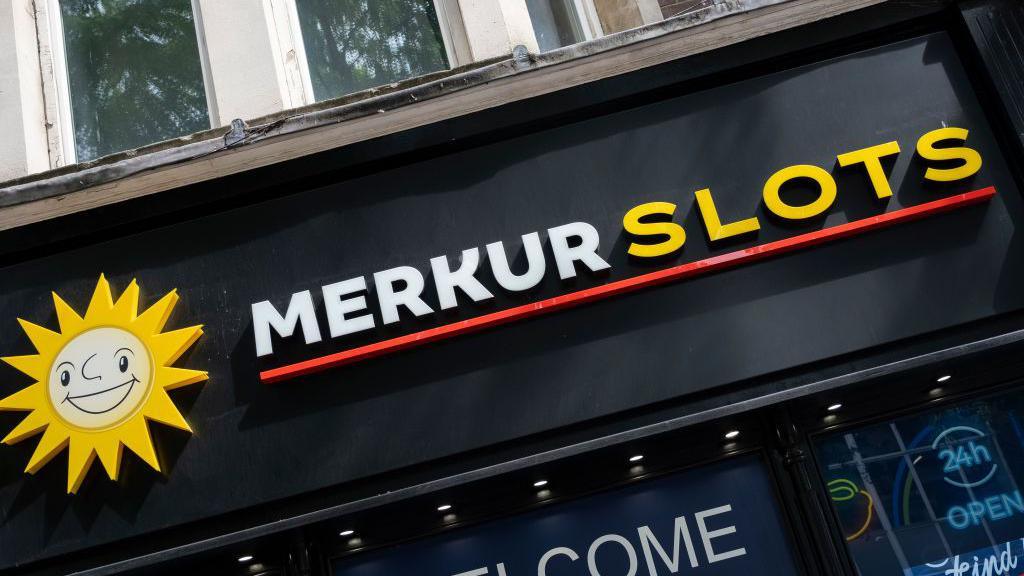 Merkur Slots branding on a shopfront