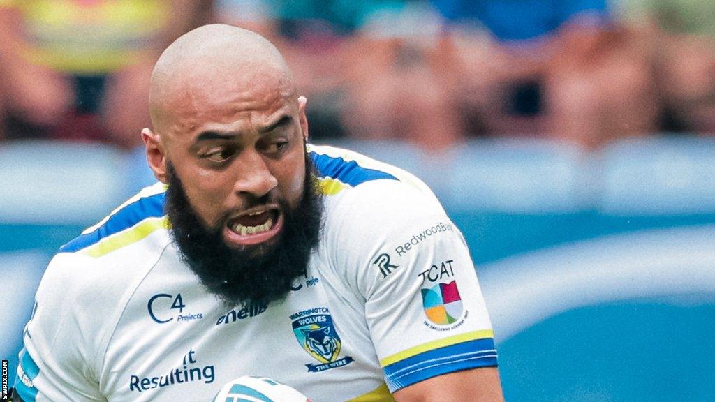 Sam Kasiano in action for Warrington Wolves