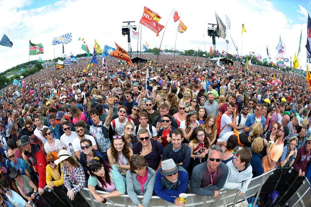 Fans at the Pyramid Stage in 2017