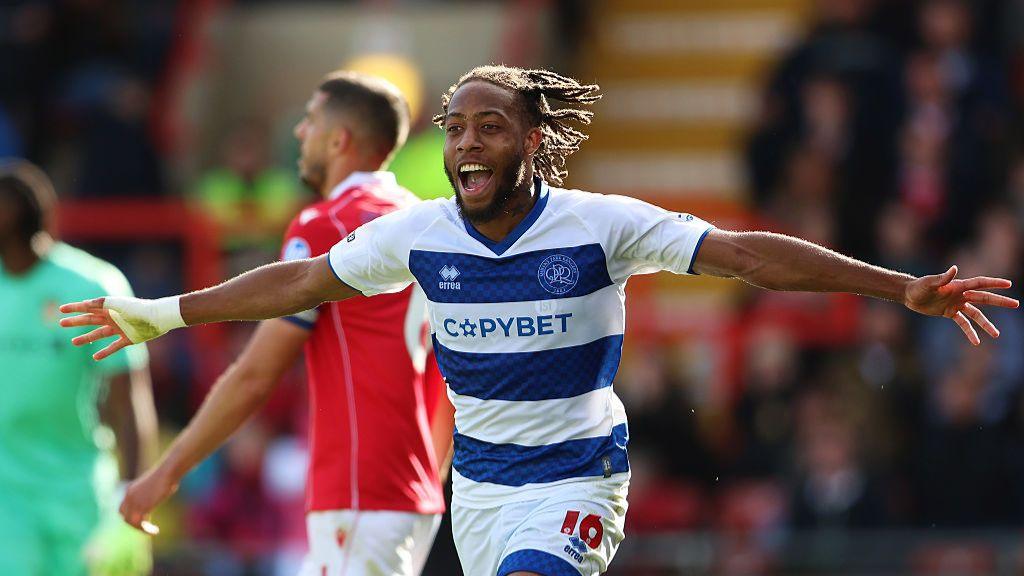 QPR's Rumarn Burrell celebrates