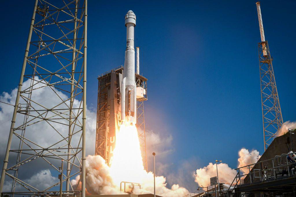 Boeing’s Starliner spacecraft on top of Atlas V rocket, ready for take off.