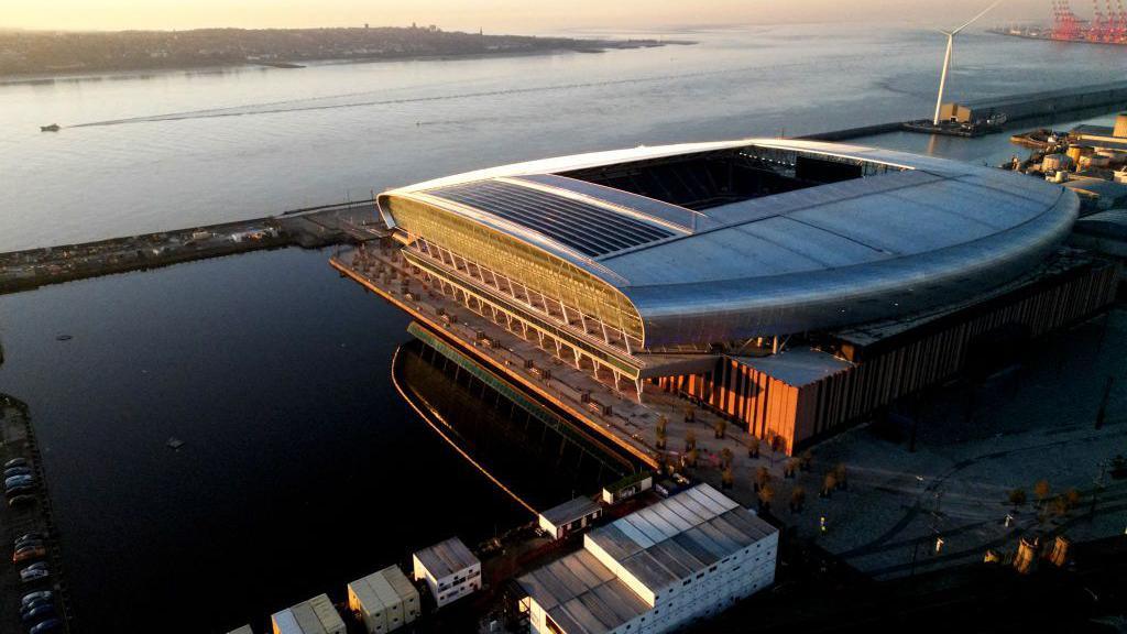 General view of Everton's new stadium at Bramley-Moore Dock