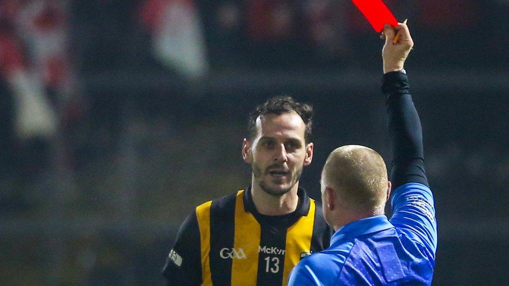 Crossmaglen captain Jamie Clarke received a straight red card six minutes from the end of the club's defeat by Trillick