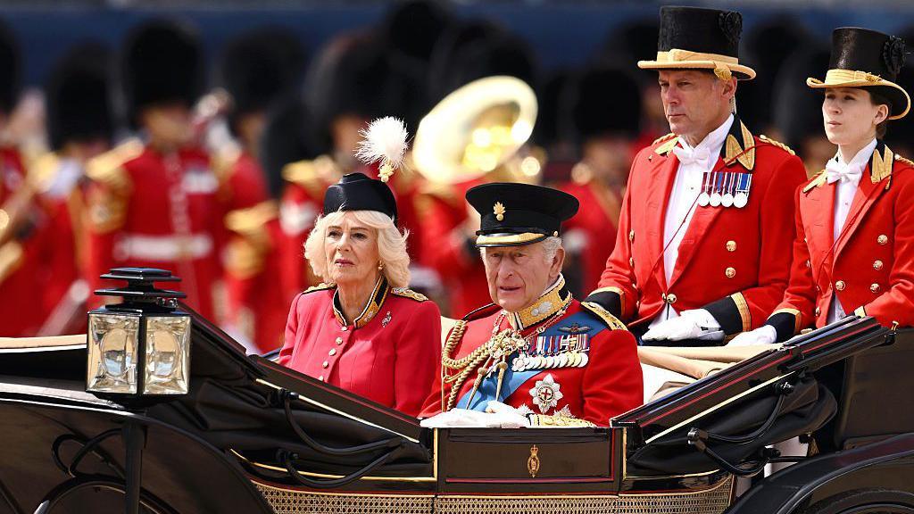  Queen Camilla and King Charles III during Trooping The Colour