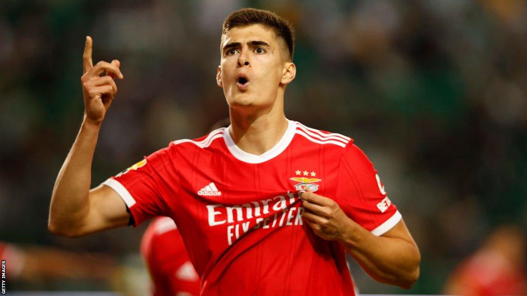 Benfica's Antonio Silva celebrates after scoring against Sporting CP