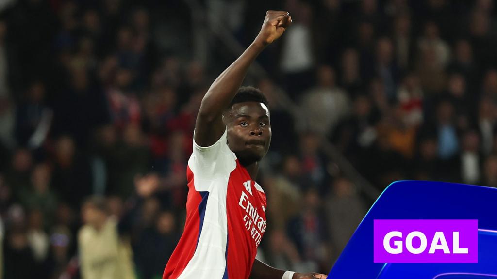 Saka scores to give glimpse of hope as Arsenal trail behind PSG