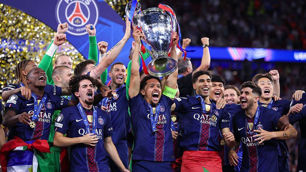 PSG lift Champions League trophy
