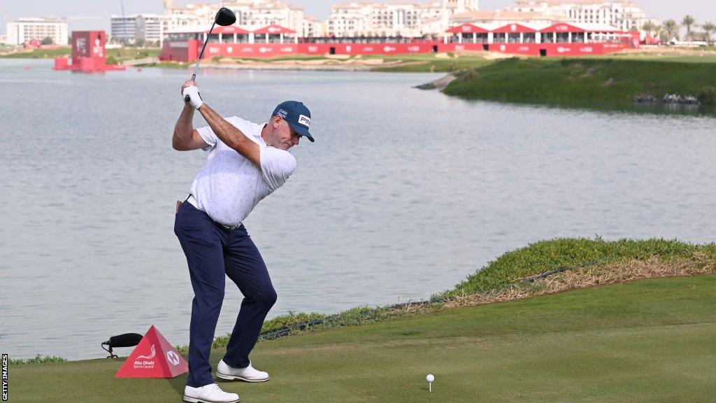 Lee Westwood playing in Abu Dhabi