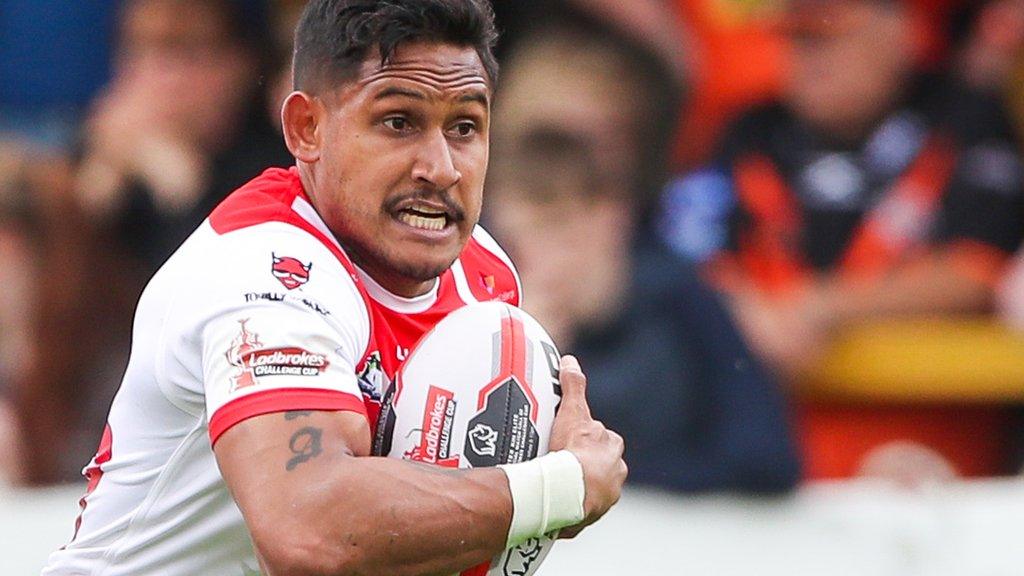 St Helens full-back Ben Barba carries the ball