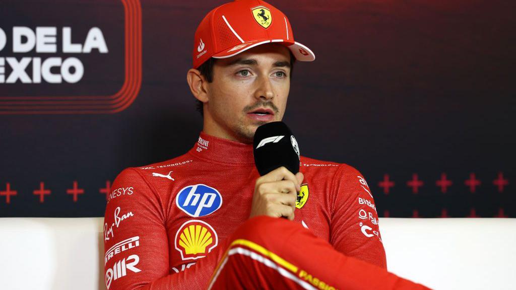 Charles Leclerc speaking during a press conference