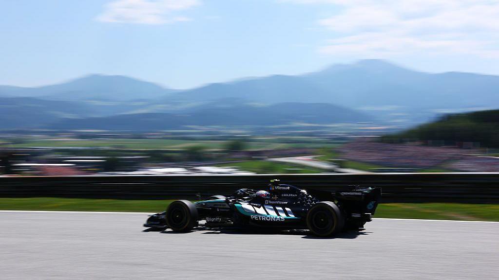 Kimi Antonelli on track in Spielberg during first practice for the Austrian Grand Prix