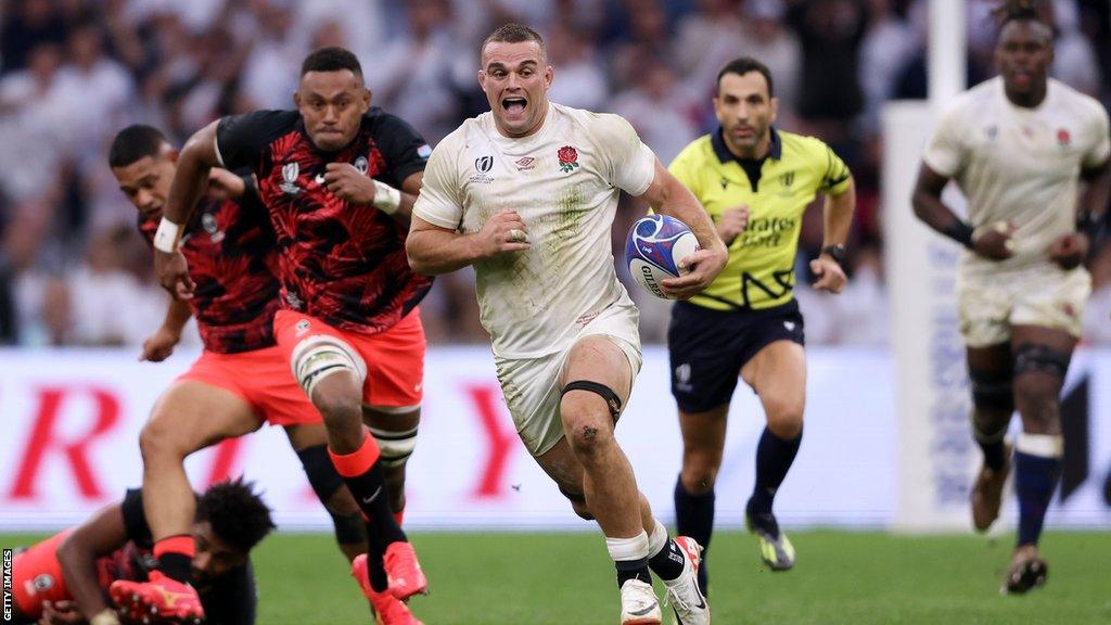 Ben Earl in action for England against Fiji