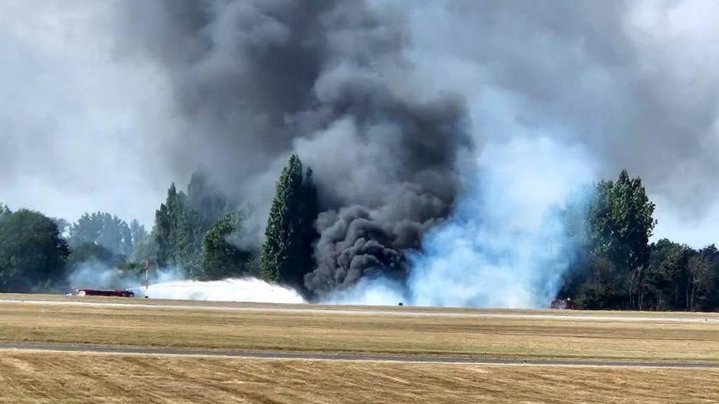 Smoke seen rising after airport crash