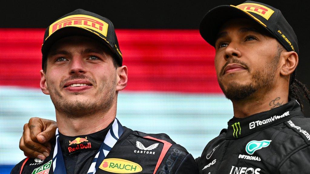 Max Verstappen and Lewis Hamilton