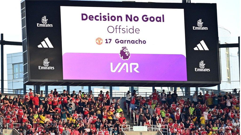 VAR board at a Premier League match