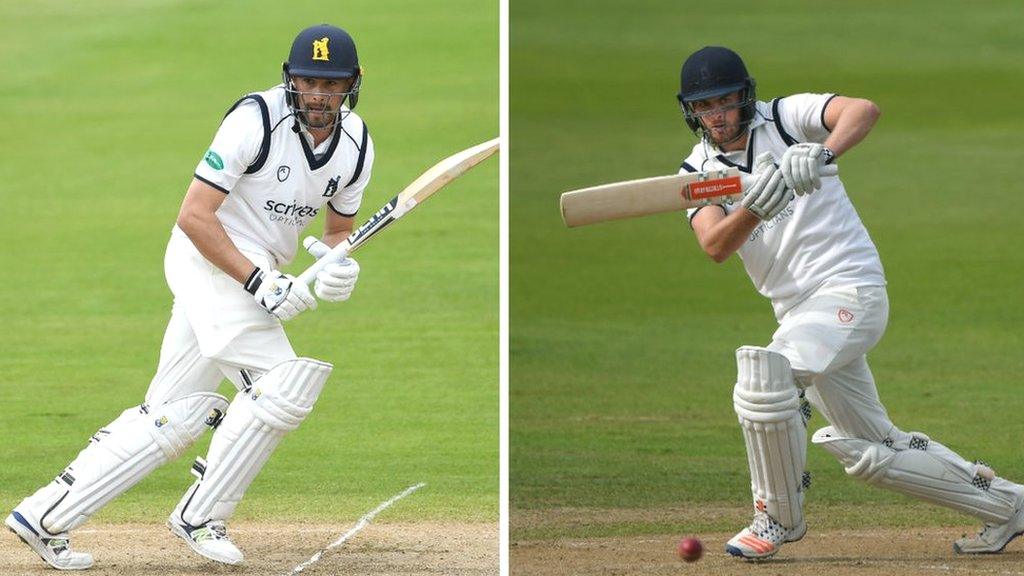 Will Rhodes (left) and Dom Sibley have now shared three County Championship centuries this summer