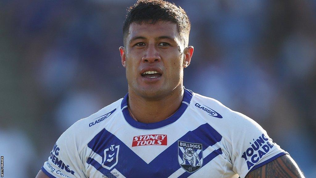 Half-back Fa'amanu Brown in action for Canterbury Bulldogs