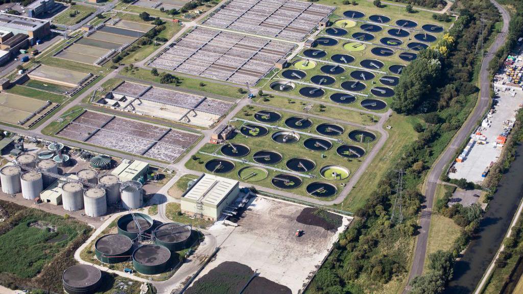 wastewater plant, from above