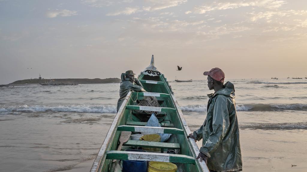 Fishermen on Yoff beach in Dakar, Senegal - 14 April 2023