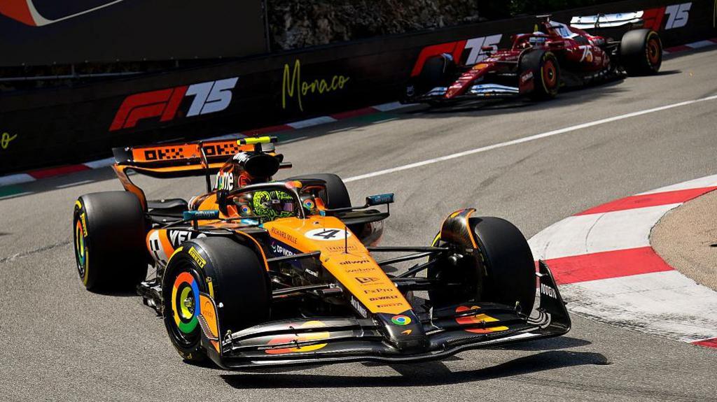 Lando Norris drives his McLaren during the Monaco Grand Prix