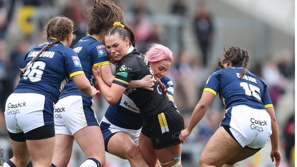 York Valkyrie's Hollie-Mae Dodd in action with Leeds Rhinos