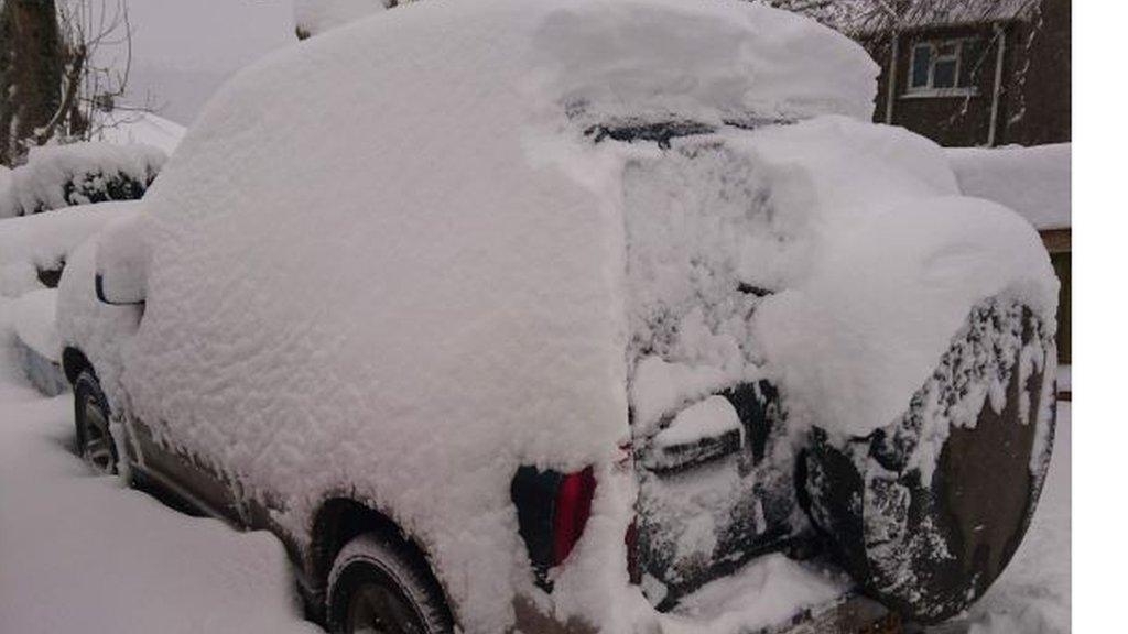 Going nowhere - snowed under in Rhayader, Powys