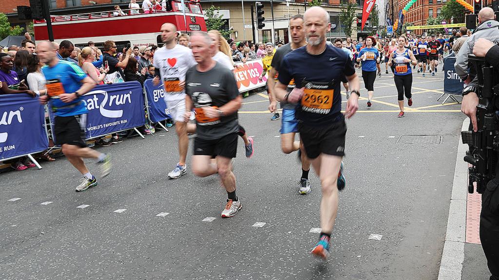 Runners at the start line of the Great Manchester Run