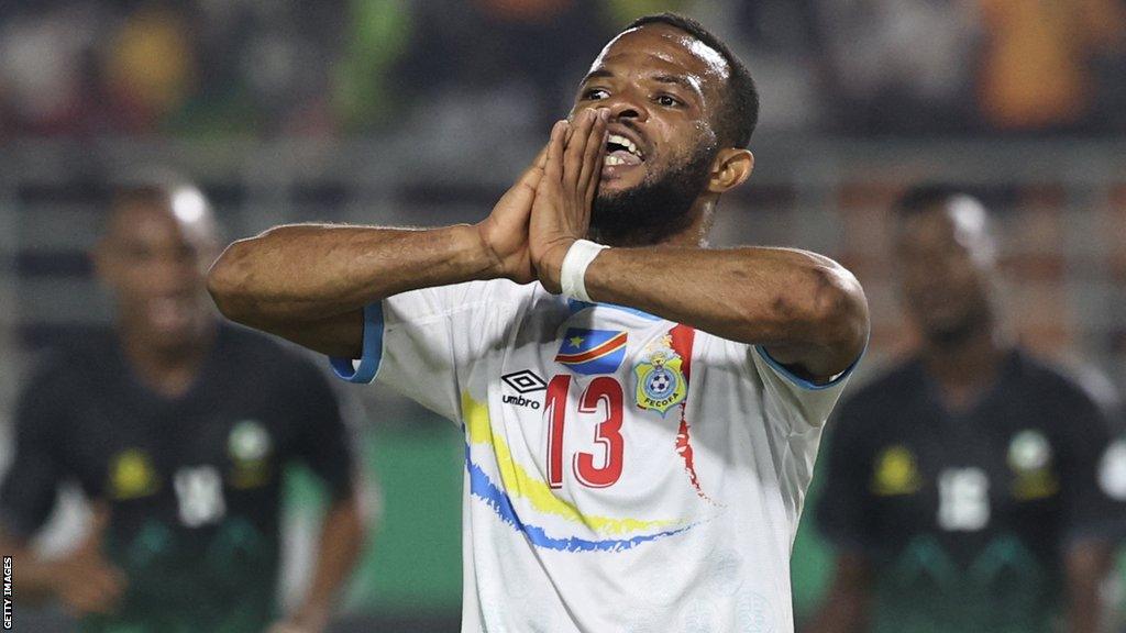 DR Congo's Meschack Elia reacts during their 2023 Africa Cup of Nations game against Tanzania