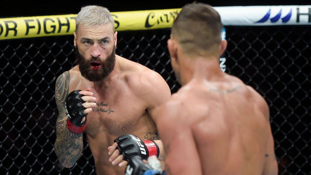 Paul Craig of Scotland battles Caio Borralho of Brazil in a middleweight bout during the UFC 301 event at Farmasi Arena on May 04, 2024 in Rio de Janeiro, Brazil