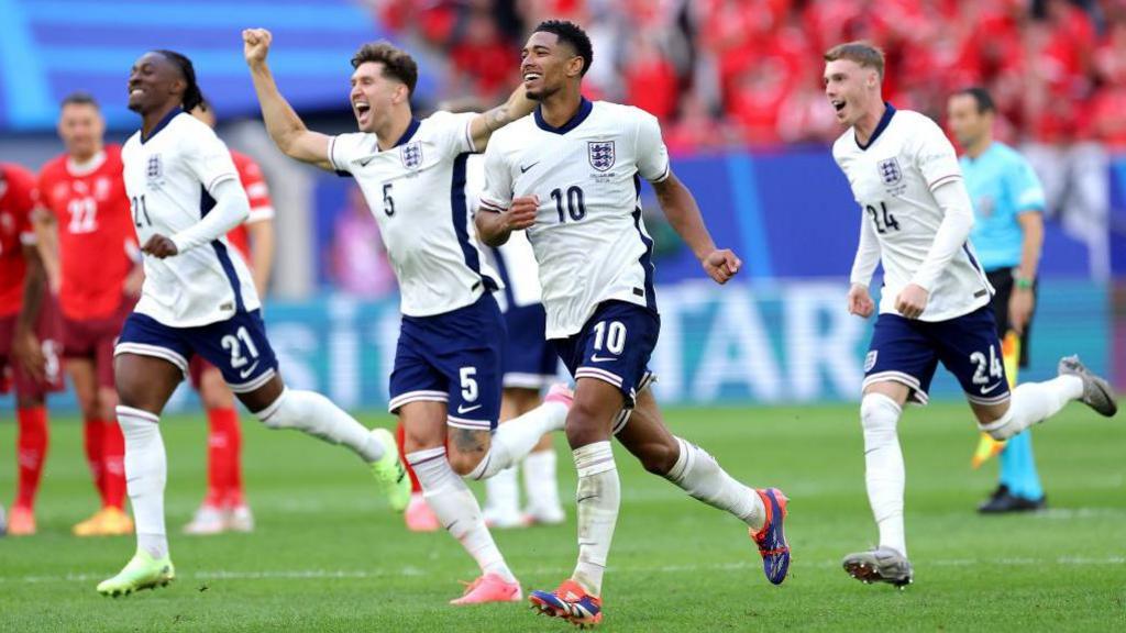 england players celebrating