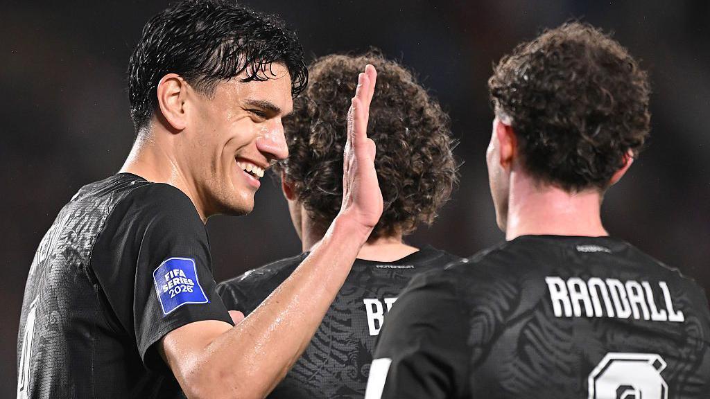 Marko Stamenic celebrates a New Zealand goal