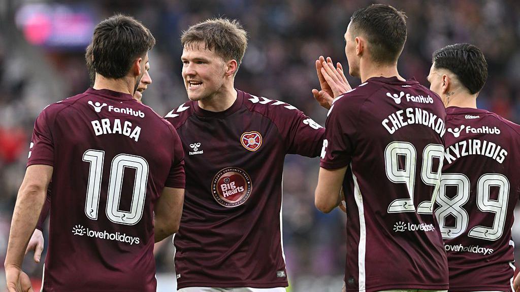 Hearts celebrate