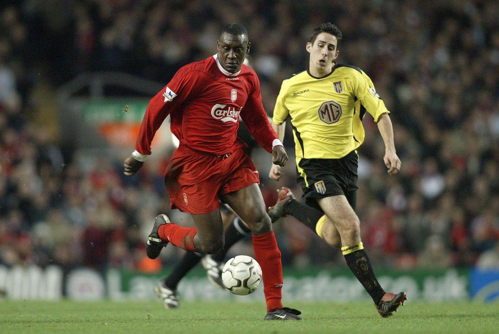 Liverpool striker Emile Heskey during a Premier League game against Aston Villa in 2004