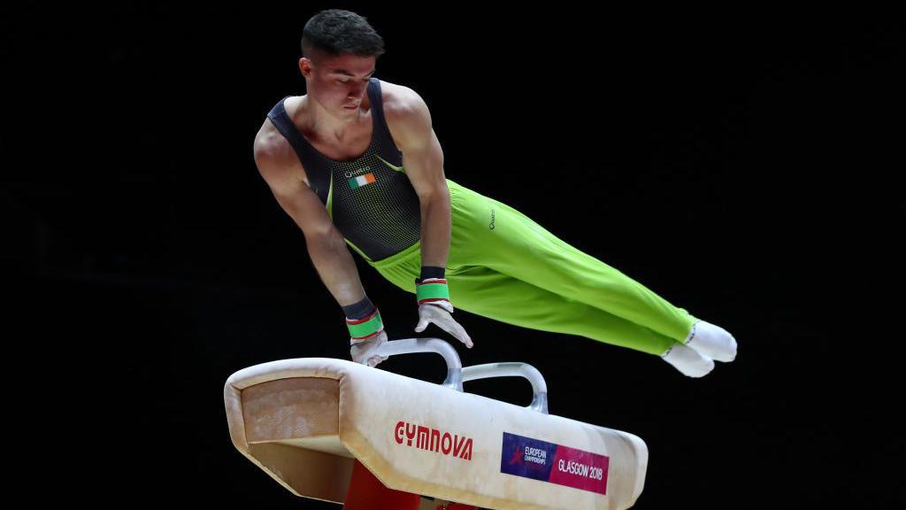 McClenaghan in action in the pommel horse