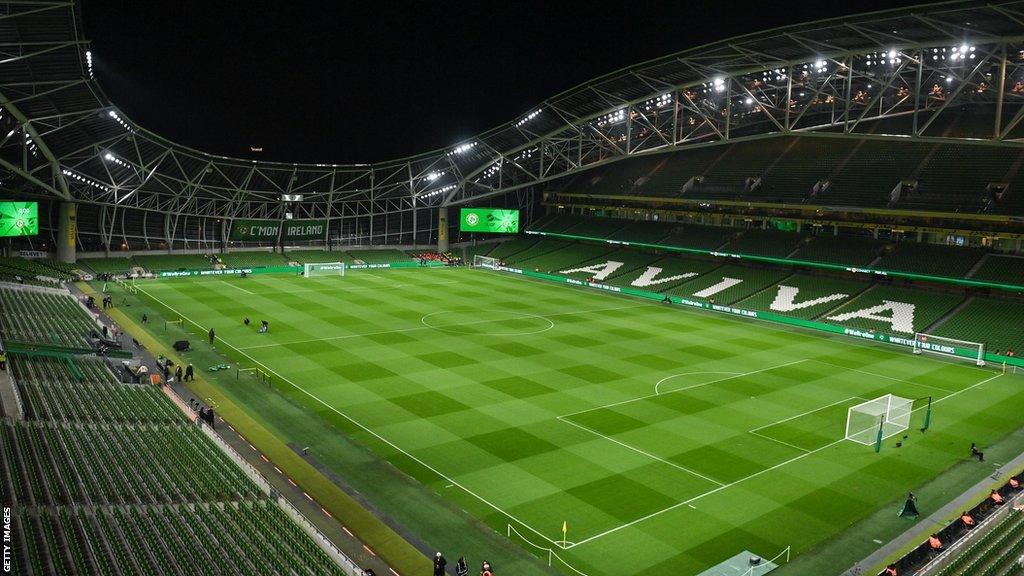 A general view of Aviva Stadium