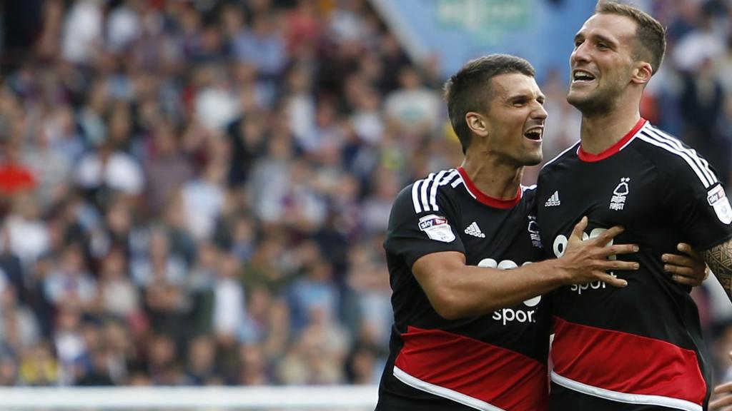 Nottingham Forest's Apostolos Vellios celebrates his goal