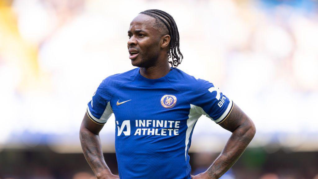 Raheem Sterling in action for Chelsea in 2024