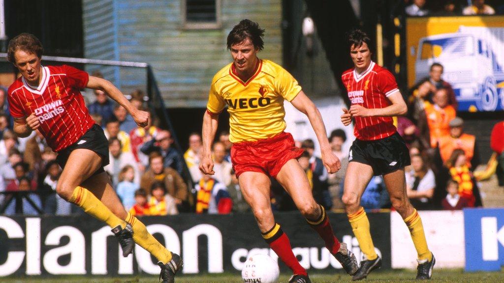 Martin Patching's best remembered goal for Watford came against newly crowned league champions Liverpool at Vicarage Road on the last day of the 1982-83 season