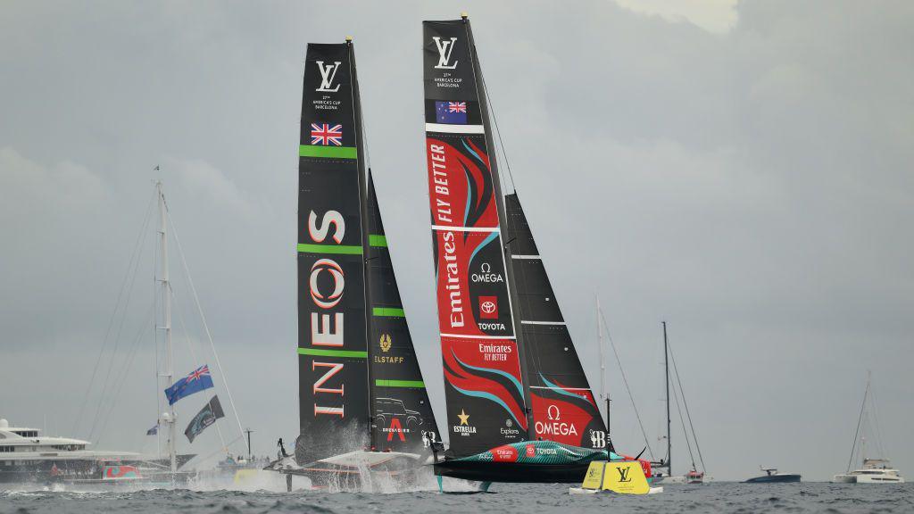 Great Britain and New Zealand compete at the America's Cup 