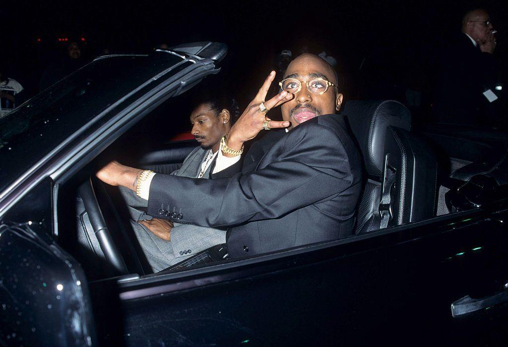 Tupac and Snoop Dogg appear outside the American Music Awards in Los Angeles
