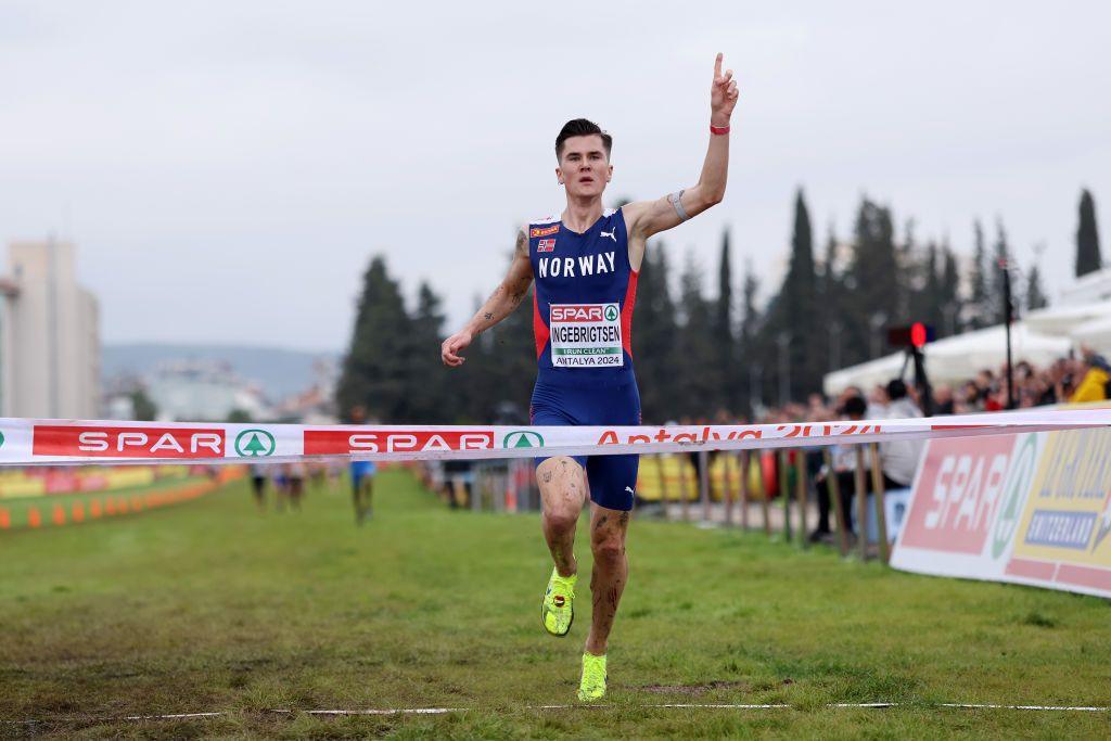 Ingerbritsen winning the 2024 European Cross Country Championships